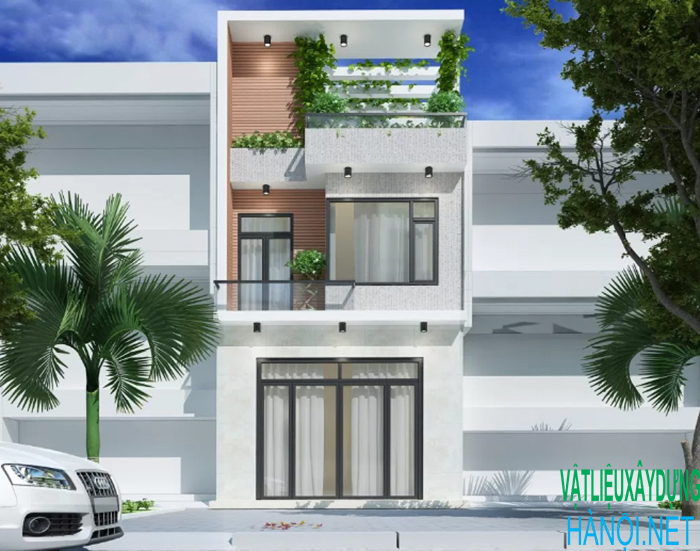 Nhà đẹp 2 tầng 1 tum