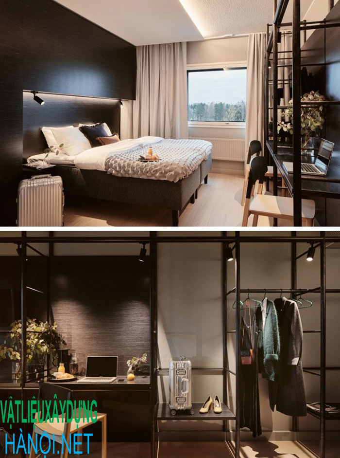 Mẫu 10: Phòng ngủ có khu vực làm việc trong không gian tươi sáng