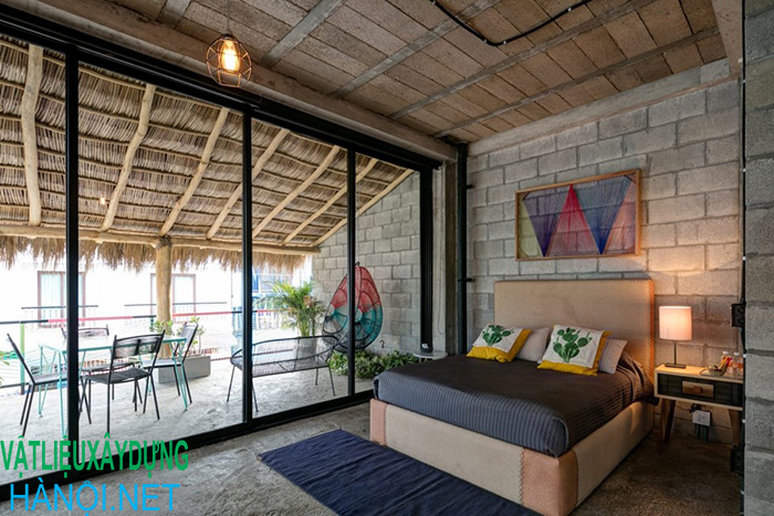 Mẫu 9: Hòa cùng thiên nhiên với thiết kế tường phòng ngủ bằng gạch