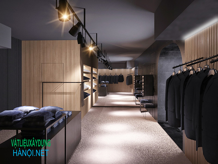 Thiết kế shop thời trang đẹp đòi hỏi bố trí màu sắc và ánh sáng hợp lý