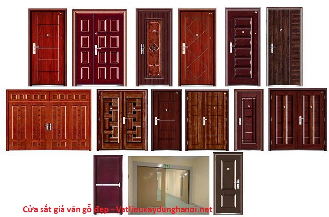 Mẫu cửa sắt vân gỗ đẹp