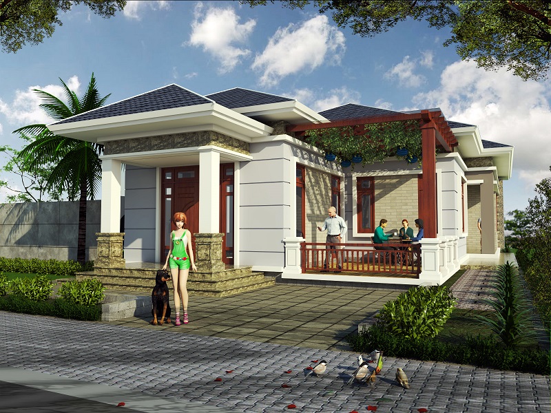 Mẫu nhà cấp 4 theo phong cách Châu Âu