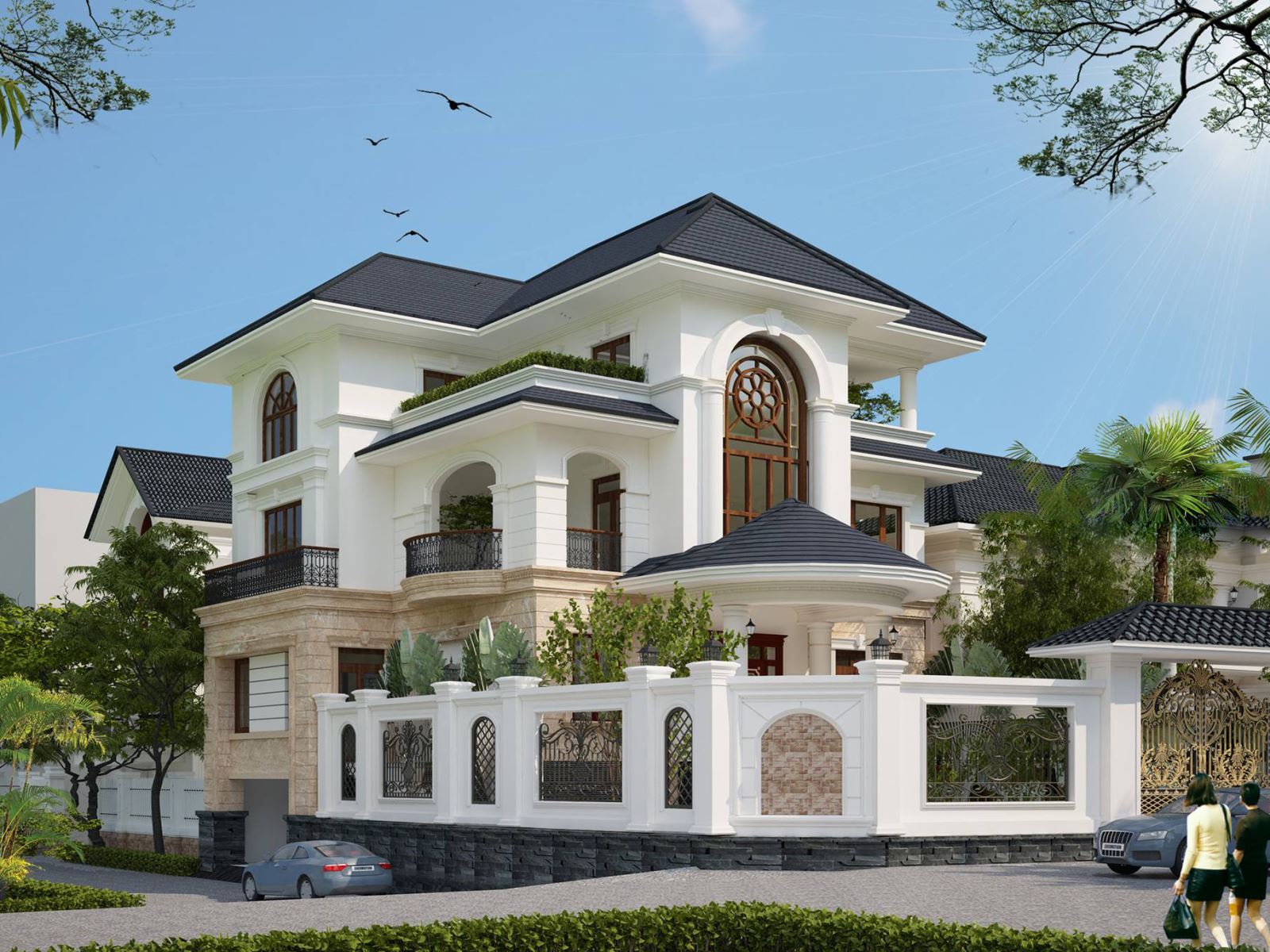 Mẫu biệt thự đẹp theo phong cách Châu Âu