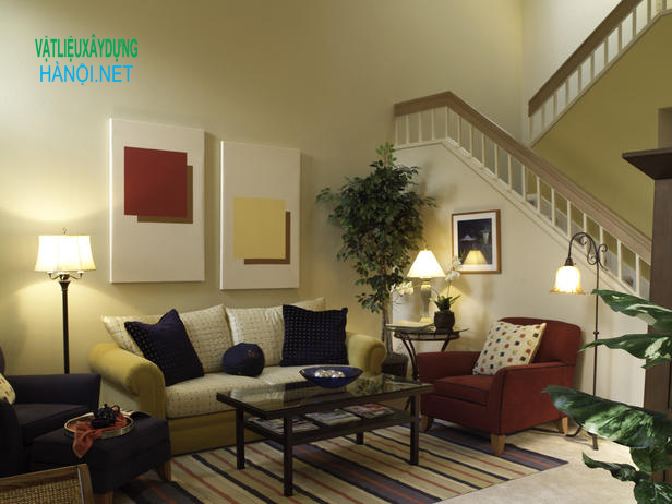 Phòng khách - nội thất phòng khách với công thức phối màu 60 - 30 - 10.