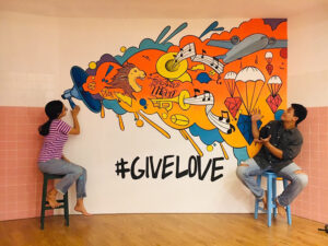 Vẽ tranh tường tại Long An