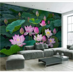 tranh tường hoa sen