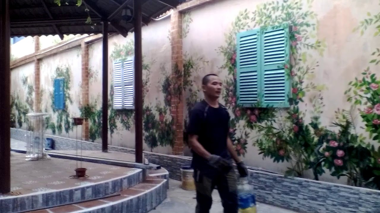 vẽ tranh tường sân vườn