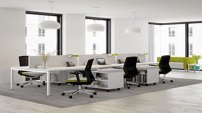 mẫu văn phòng làm việc 30m2 màu trắng đẹp