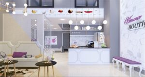 Mẫu quầy lễ tân spa hiện đại