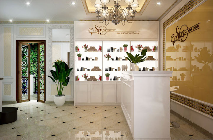 Mẫu quầy lễ tân spa hiện đại Mẫu quầy lễ tân spa hiện đại