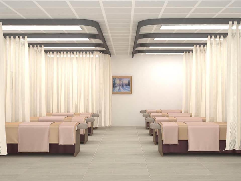 Rèm Spa Khung Vòm Hệ Ray